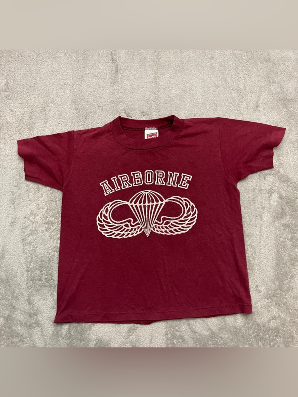 Vtg 80s Airborne Shirt Youth 6-8 Tee Military Single Stitch Made in USA